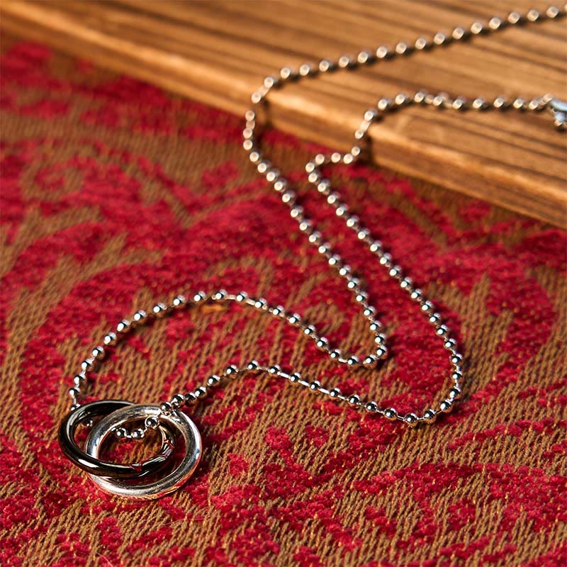 Copper Yin Yang Necklace Qiankun Hoop Balance Luck
