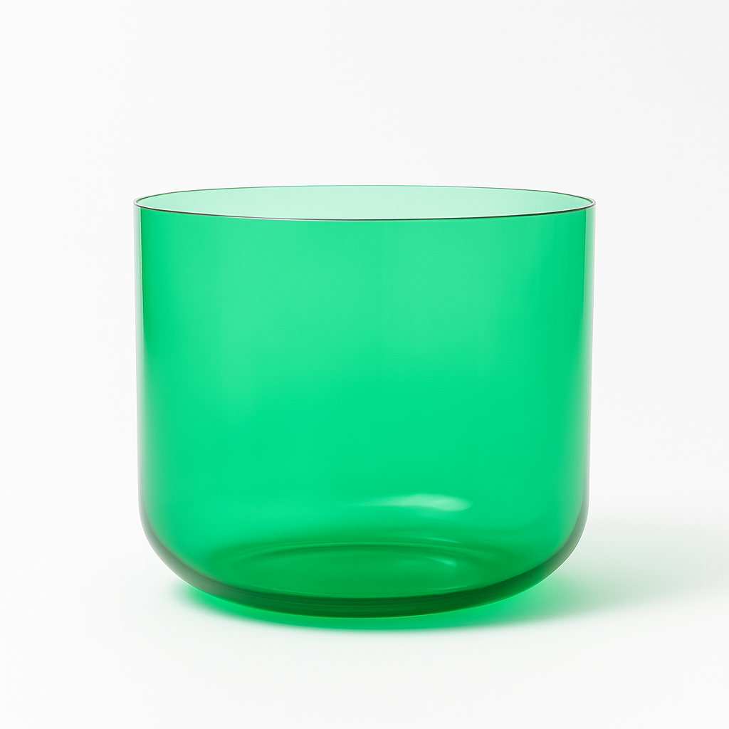Cosmic Light Clear Green Crystal Singing Bowl Set for Meditation