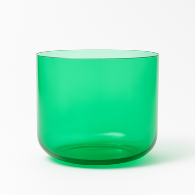 Cosmic Light Clear Green Crystal Singing Bowl Set for Meditation