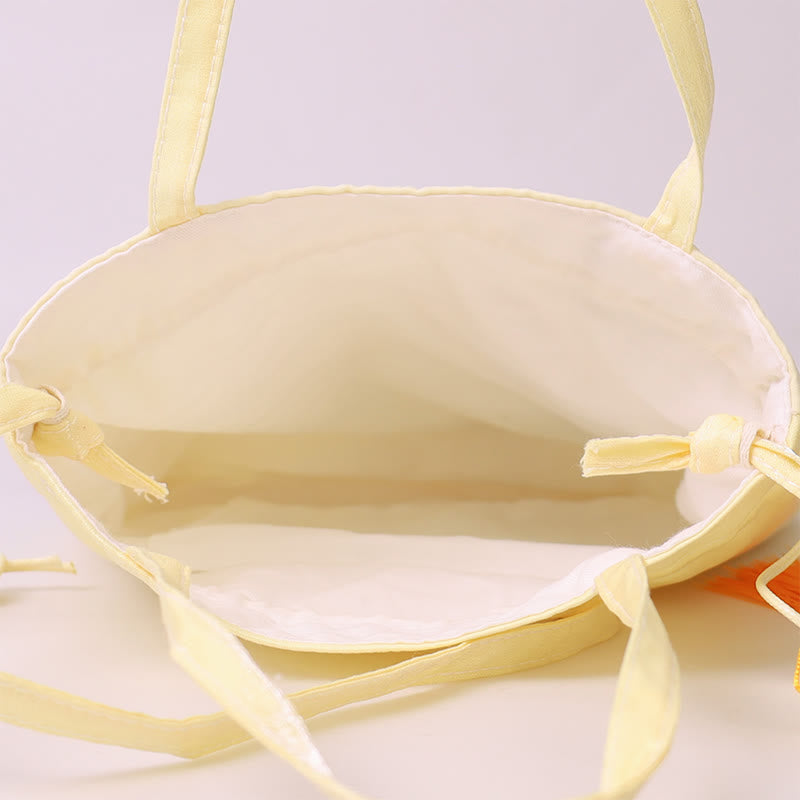 Cotton Linen Yoga Tote Bag with Adjustable Strap 21x22cm