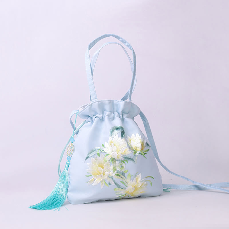 Cotton Linen Yoga Tote Bag with Adjustable Strap 21x22cm