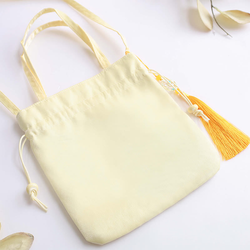 Cotton Linen Yoga Tote Bag with Adjustable Strap 21x22cm