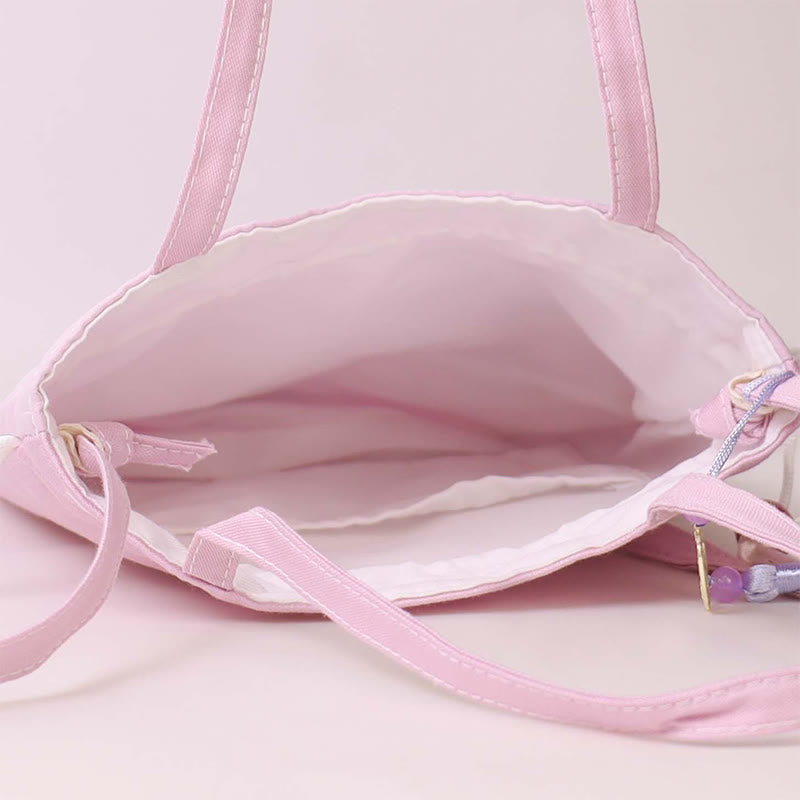 Cotton Linen Yoga Tote Bag with Adjustable Strap 21x22cm