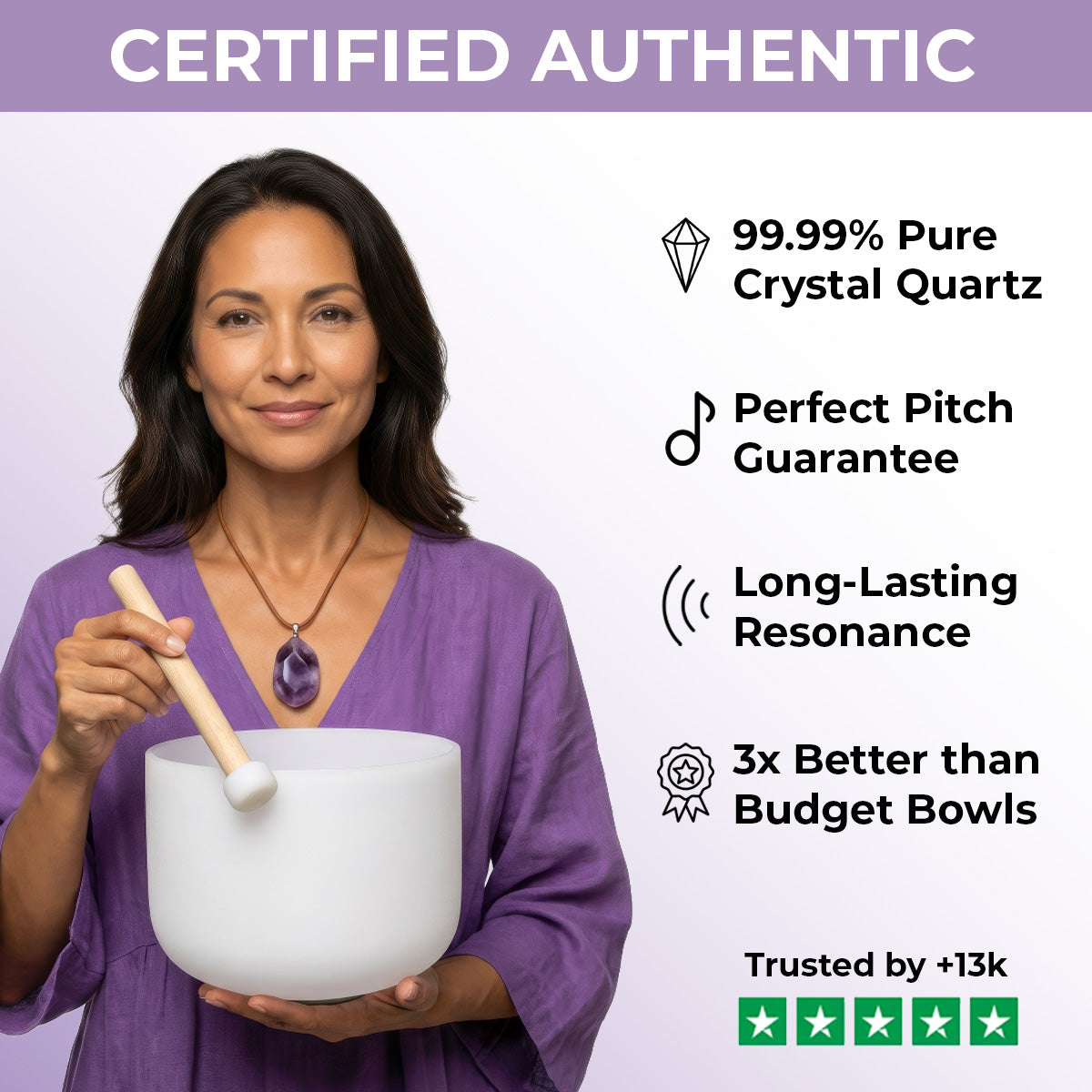 Cosmic Quartz Crystal Singing Bowl for Chakra Meditation - Product View