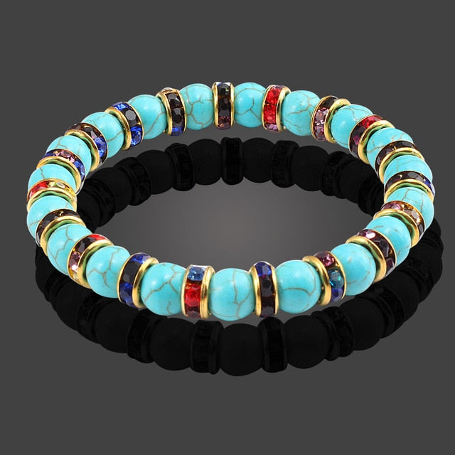 Multicolor Natural Crystal Bracelet for Personal Transformation