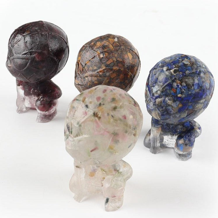 Crystal Figurine Spider Man Style in Tiger's Eye Stone