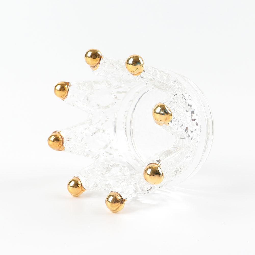 Crystal Glass Jewelry Ring Holder 2.9in for Elegant Storage