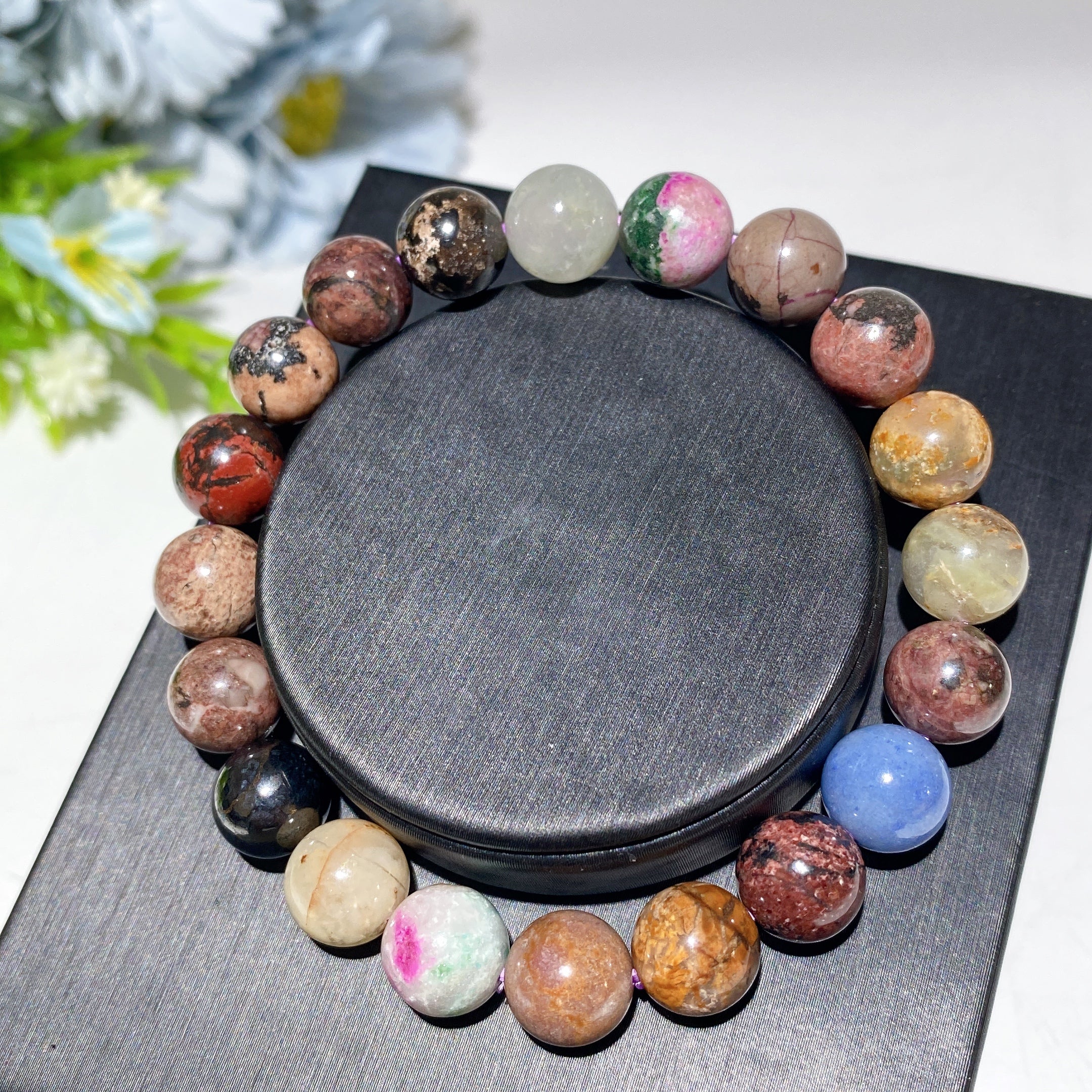 Crystal Healing Bracelet 4-14mm Mixed Stones Spiritual Protection