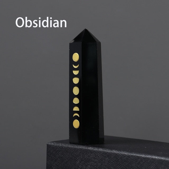 Crystal Healing Tower: Obsidian & Tiger's Eye Energy