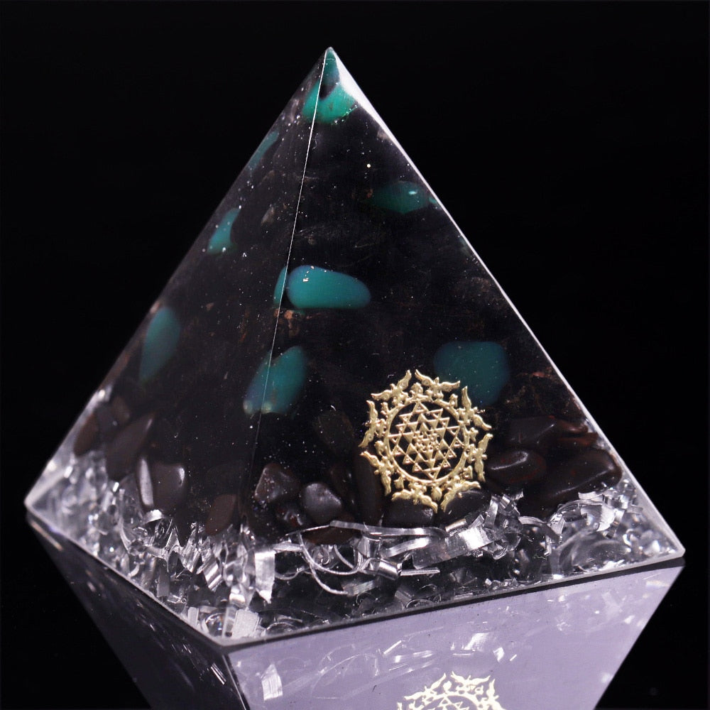 Crystal Protector Orgone Pyramid with Black Tourmaline