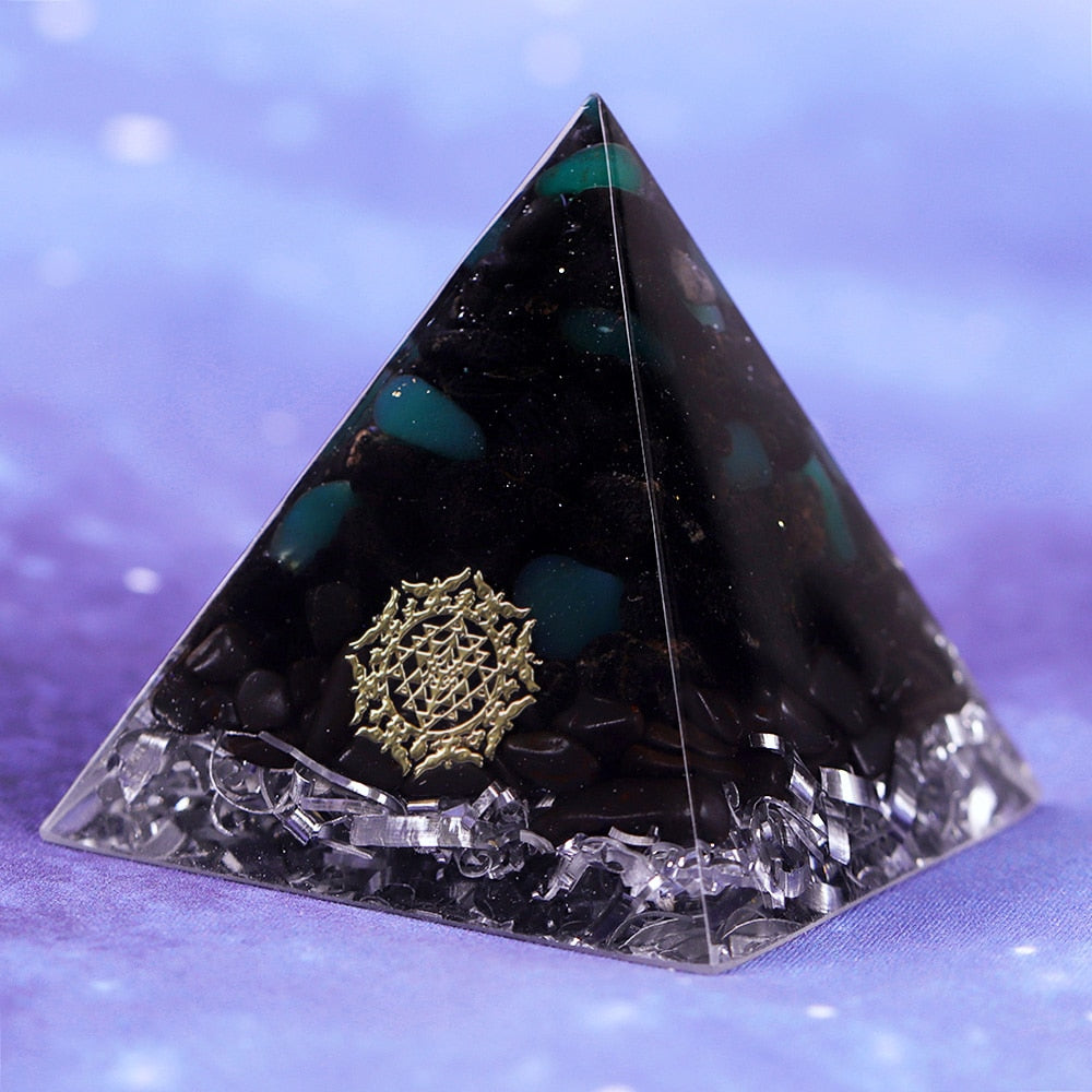 Crystal Protector Orgone Pyramid with Black Tourmaline