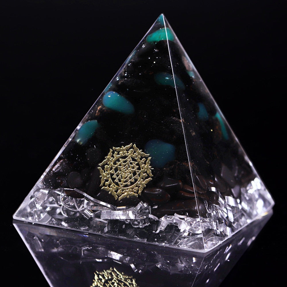 Crystal Protector Orgone Pyramid with Black Tourmaline