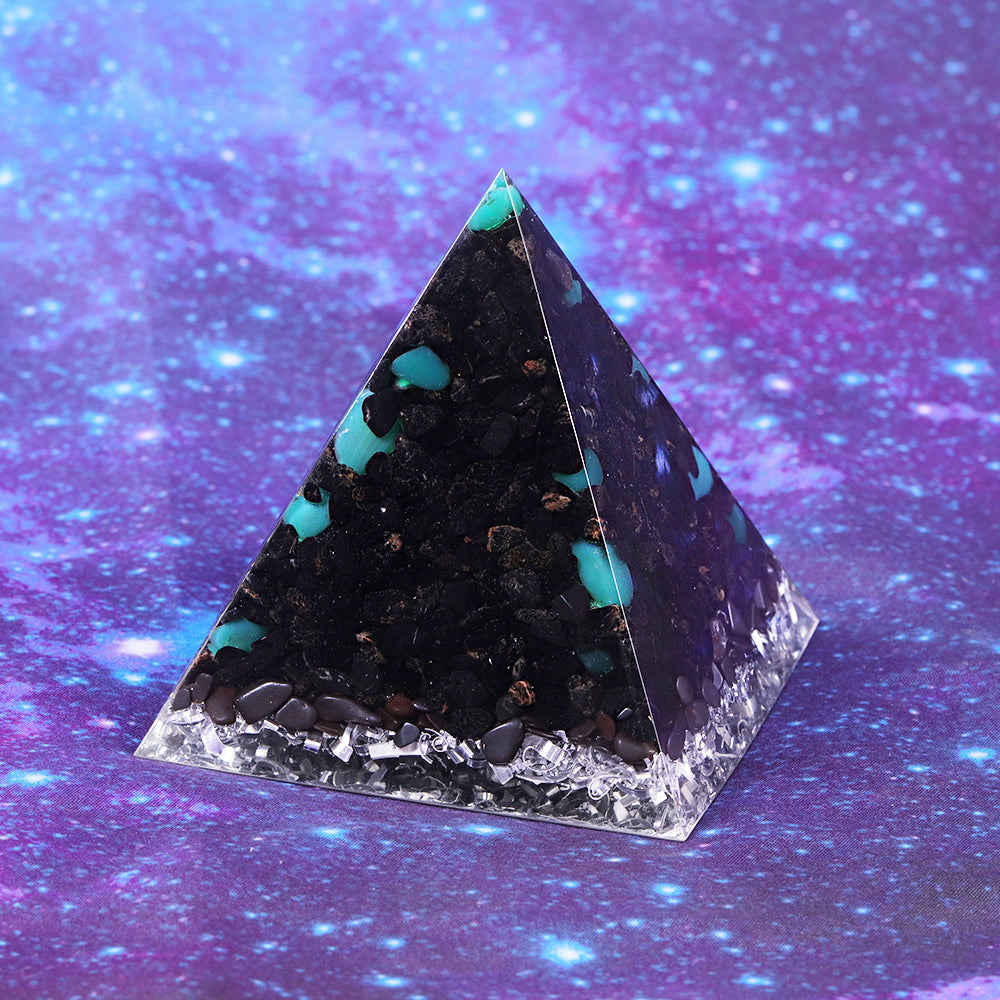 Crystal Protector Orgone Pyramid with Black Tourmaline
