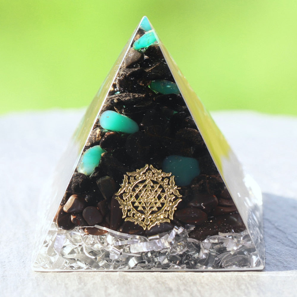 Crystal Protector Orgone Pyramid with Black Tourmaline