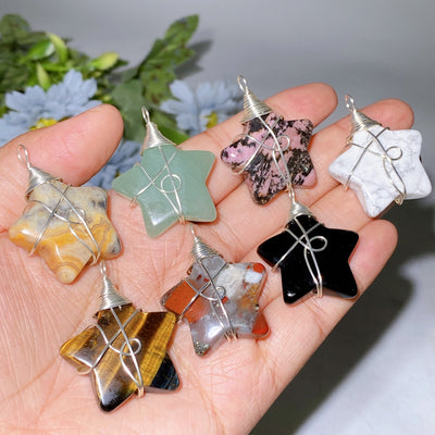 Crystal Star Pendant with Black Cord Necklace