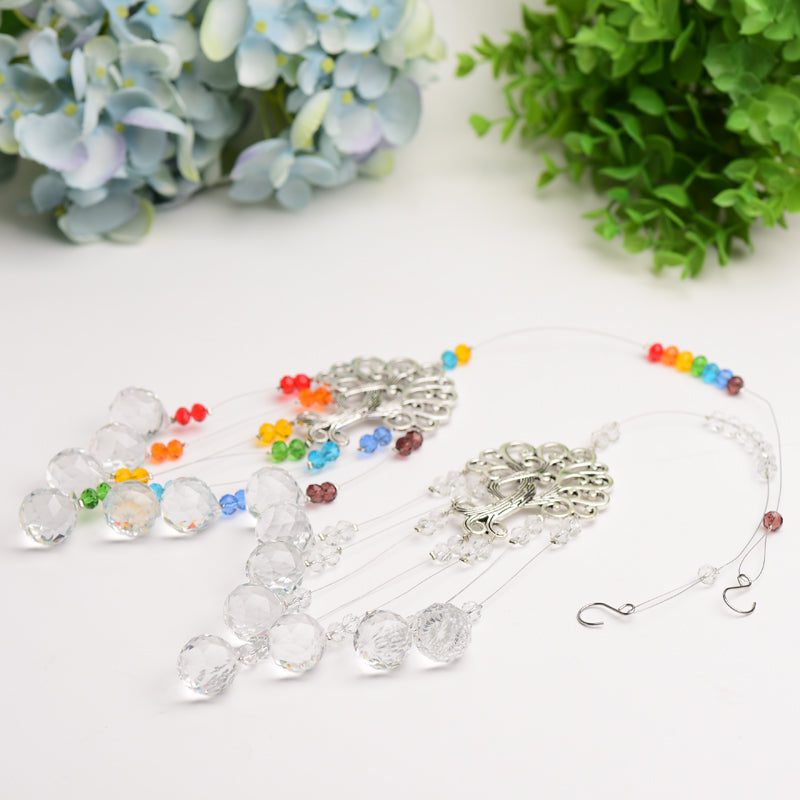 Crystal Tree Suncatcher with Life Tree Crystal Ornament