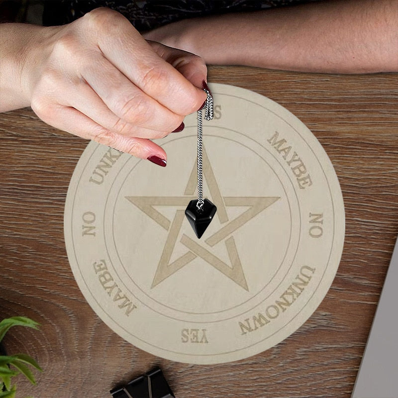 Crystal Wood Pendulum Board for Divination and Insight