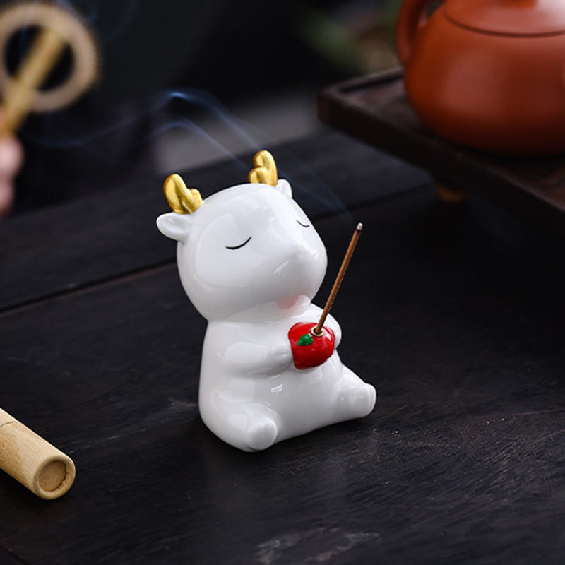 Cute Deer Ceramic Incense Burner for Meditation Harmony