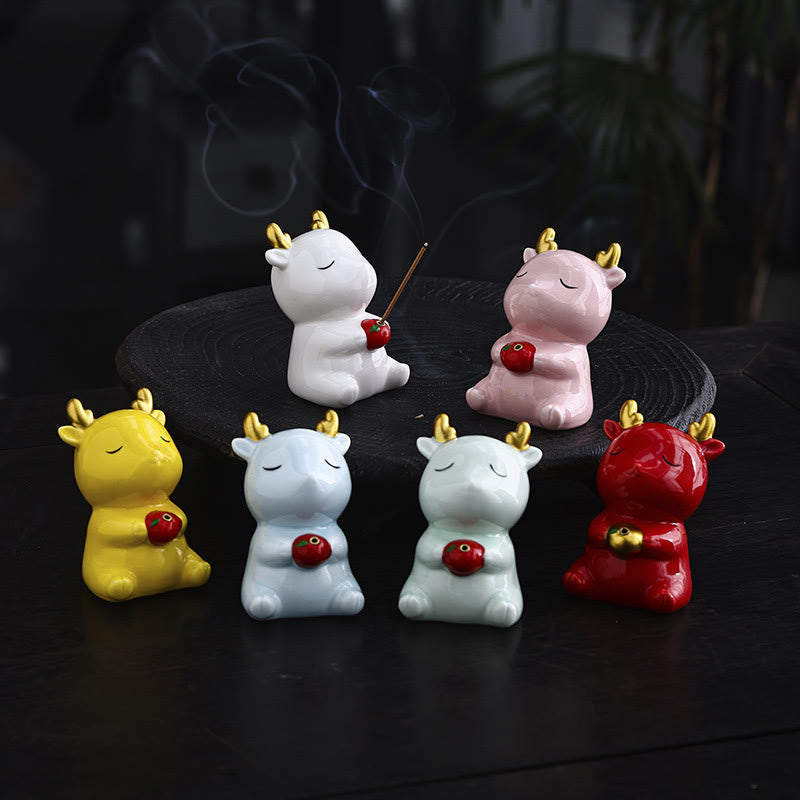 Cute Deer Ceramic Incense Burner for Meditation Harmony