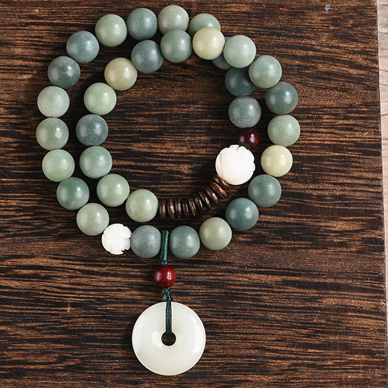 Cyan Bodhi Seed Jade Bracelet for Peace & Wisdom 10mm