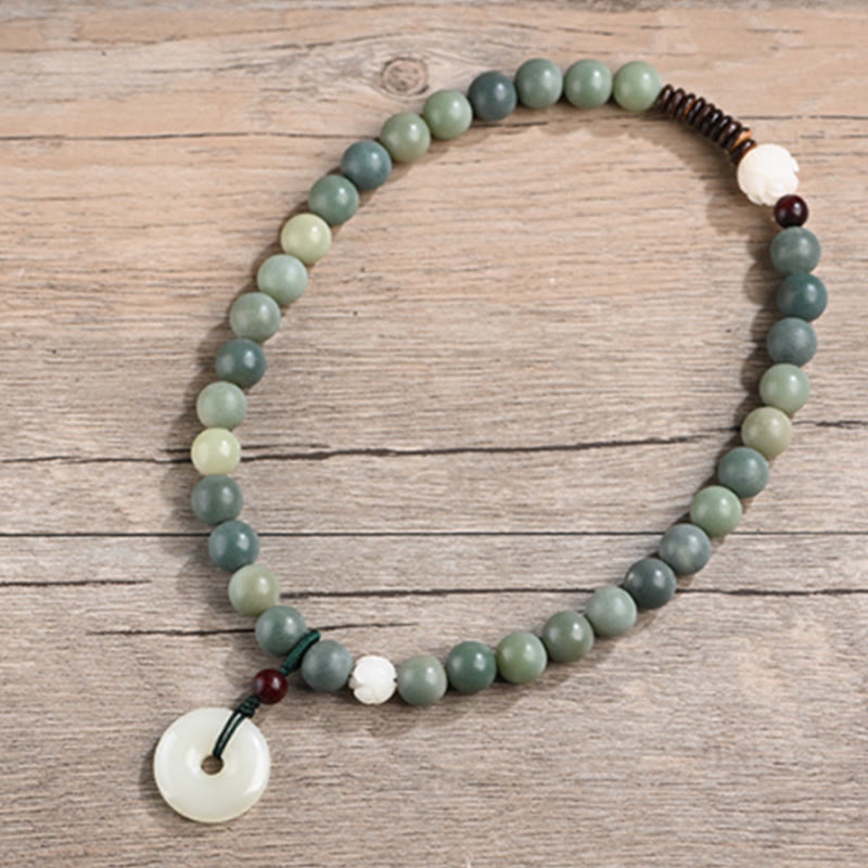 Cyan Bodhi Seed Jade Bracelet for Peace & Wisdom 10mm