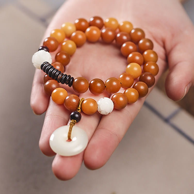 Cyan Bodhi Seed Jade Bracelet for Peace & Wisdom 10mm