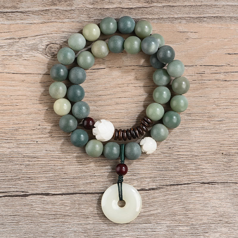 Cyan Bodhi Seed Jade Bracelet for Peace & Wisdom 10mm