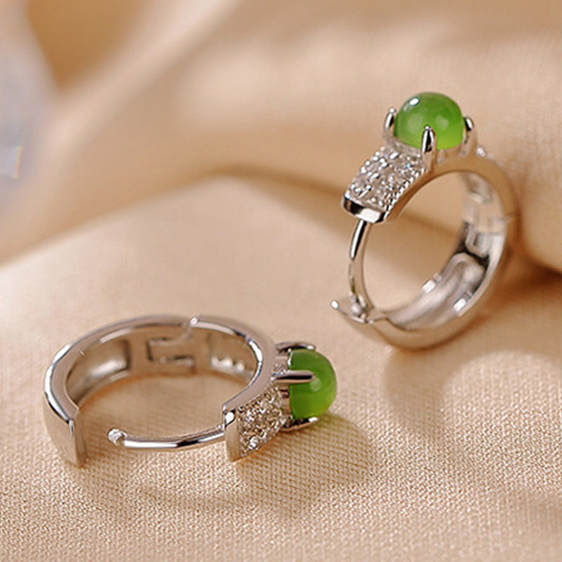 Cyan Jade 4mm Success Stud Earrings in Sterling Silver