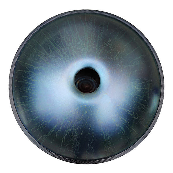 Light blue human iris with dark pupil in D Minor Handpan Drum product image