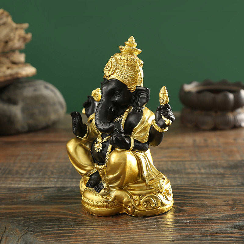 Ganpati Resin Ganesh Statue 8x6x12.5cm Spiritual Protection