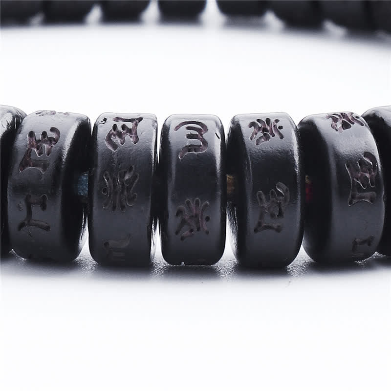 Om Mani Padme Hum Coconut Shell Happiness Bracelet