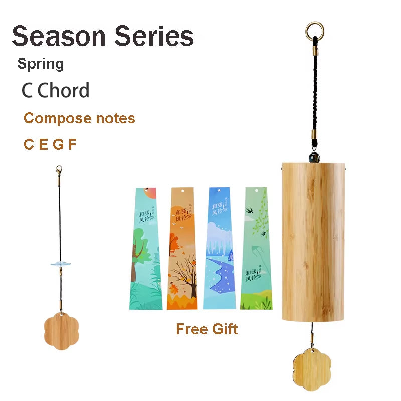 Windbell Bamboo Wind Chime 8 Tone Rods Windchimes Zen Meditation Craft Home Garden Patio Hanging Ornaments C G Am Dm Chord