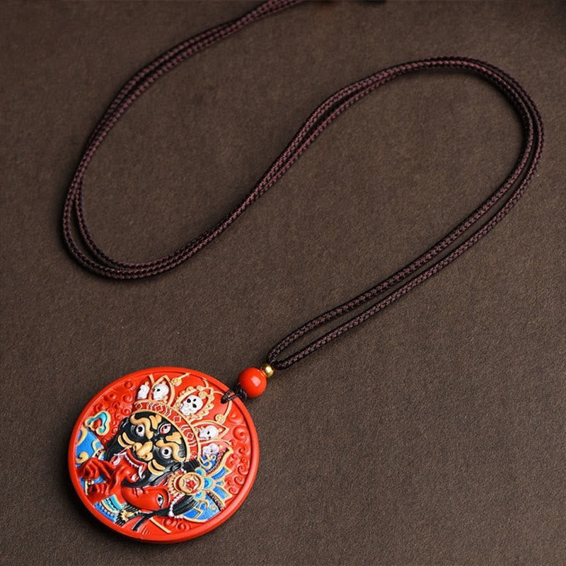 Zakiram Cinnabar Goddess of Wealth Necklace Pendant