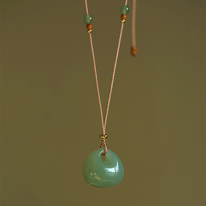 Natural Jade Pendant Necklace | Luck Prosperity Charm