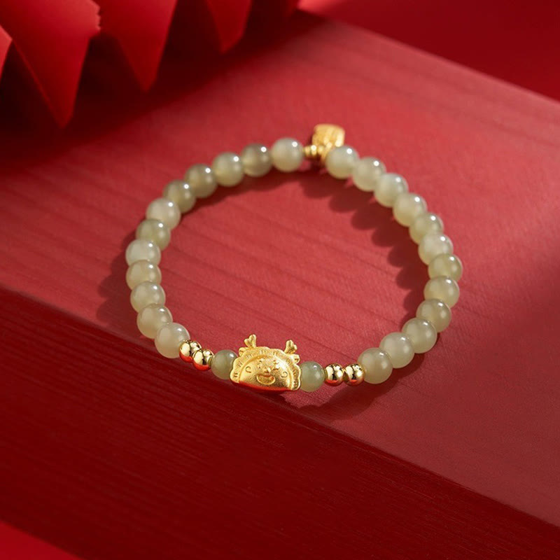 Year of the Dragon Red Agate Luck Bracelet 14-16cm