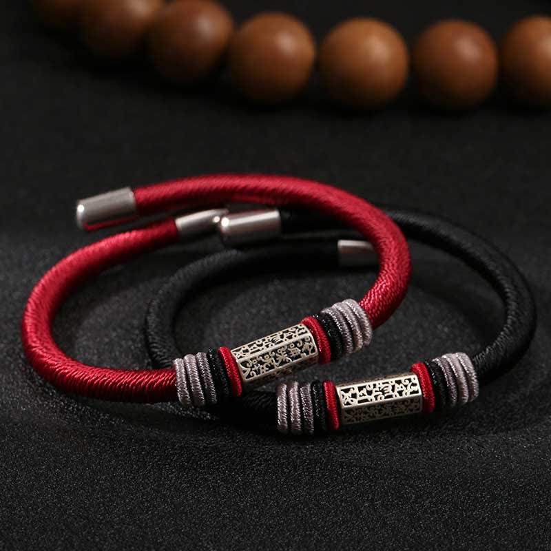 Om Mani Padme Hum Bracelet | 925 Sterling Silver Red String Unisex
