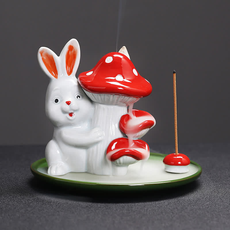 Year of the Rabbit Ceramic Incense Burner with Bunny Design
