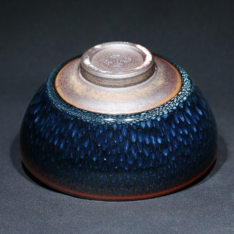 Handmade Blue Francolinus Spot Jianzhan Ceramic Tea Cup 110ml