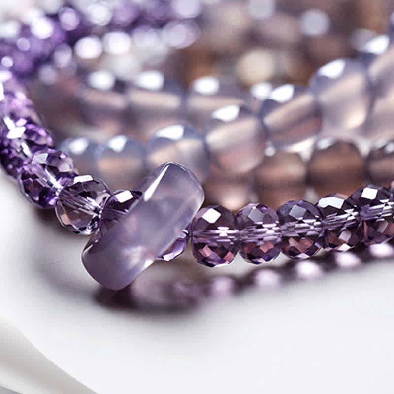 Amethyst Meditation Bracelet Natural Crystal Healing 15.5cm
