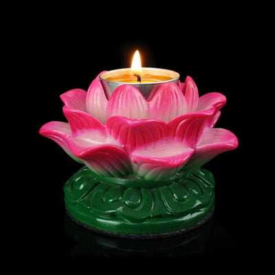 Lotus Flower Meditation Candle Holder 9.4cm for Ritual Altars