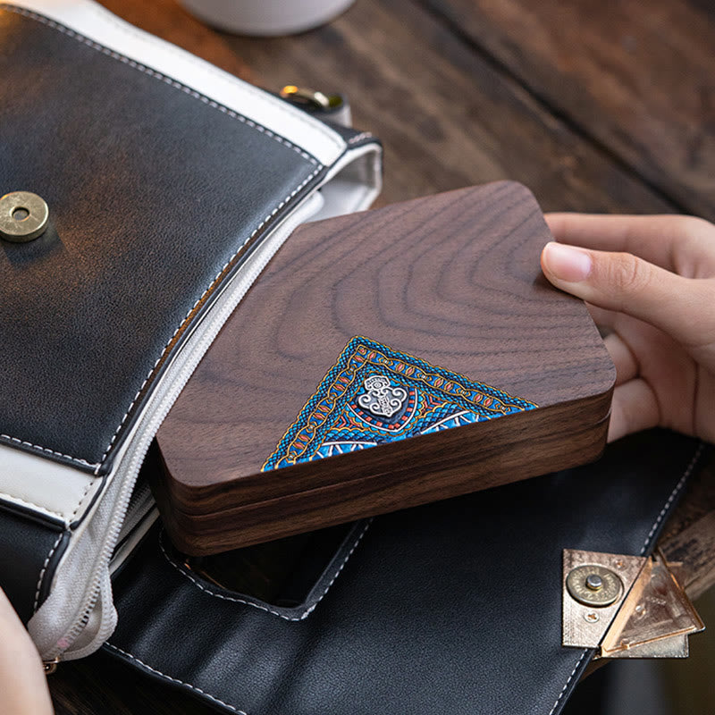 Vintage Handmade Black Walnut Wood Jewelry Storage Box