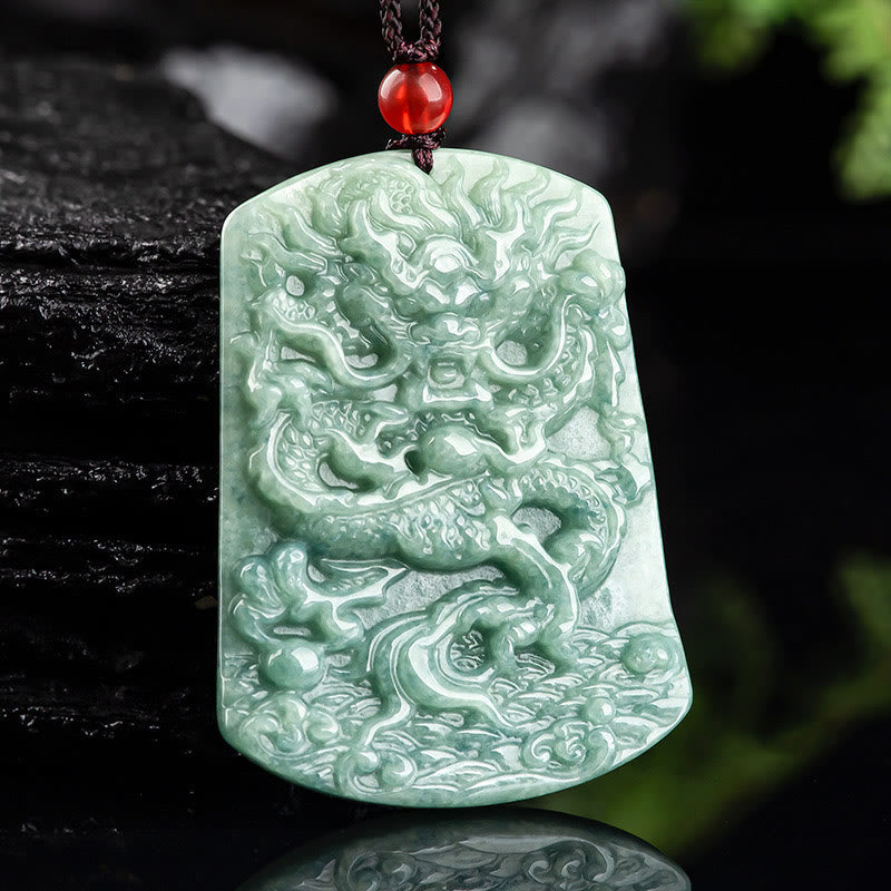 Jade Dragon Zodiac Necklace for Luck and Protection