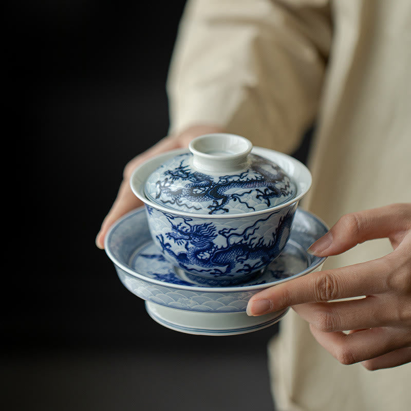 Blue Dragon Ceramic Teacup 80ml | Chinese Tea Cup