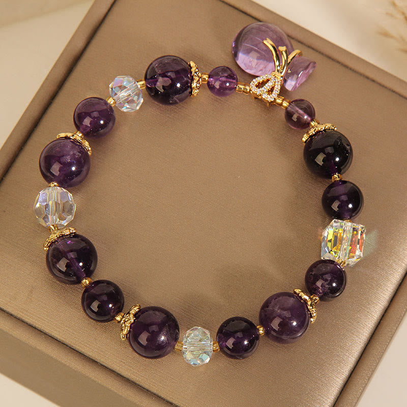 Natural Amethyst Crystal Bracelet for Healing and Balance