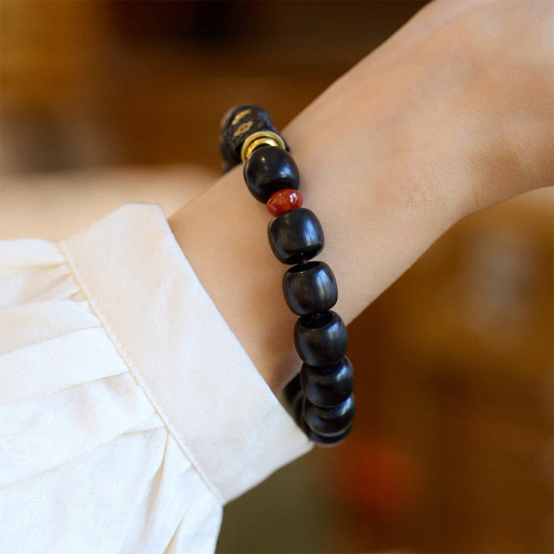 Ebony Wood Auspicious Clouds Calm Bracelet 14-16cm