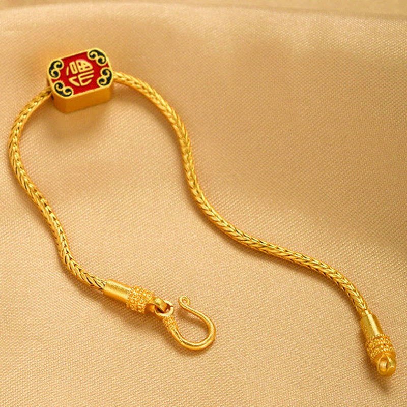 Om Mani Padme Hum Copper & 18K Gold Peace Bracelet