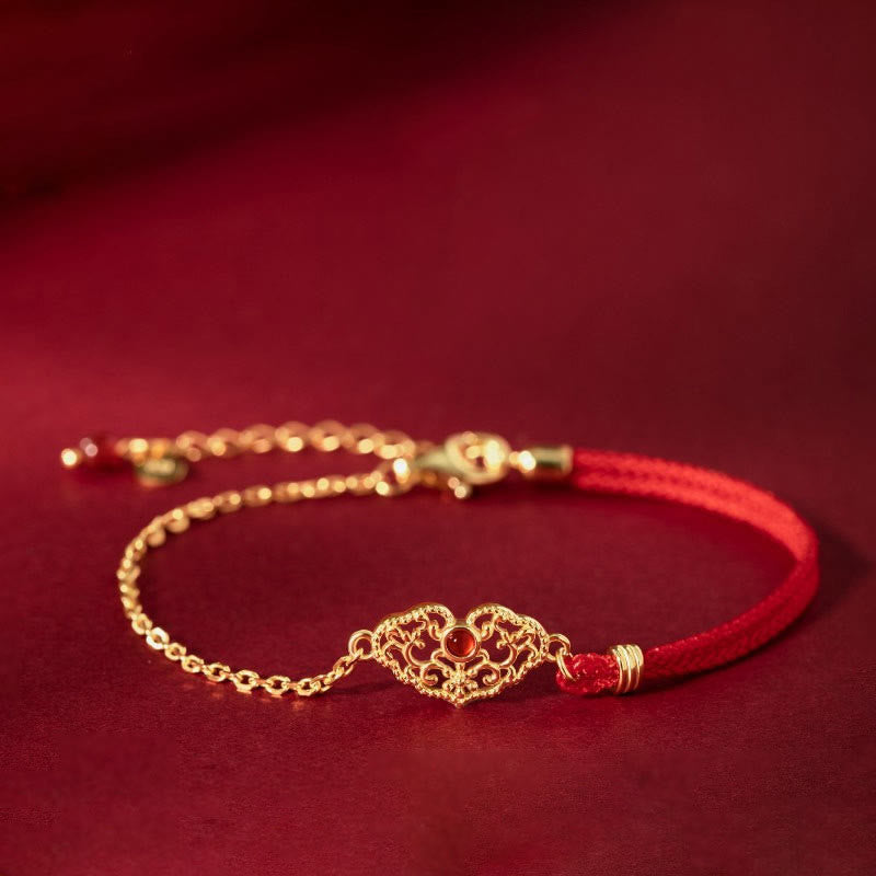 Lock of Good Wishes Red String Bracelet for Luck & Protection