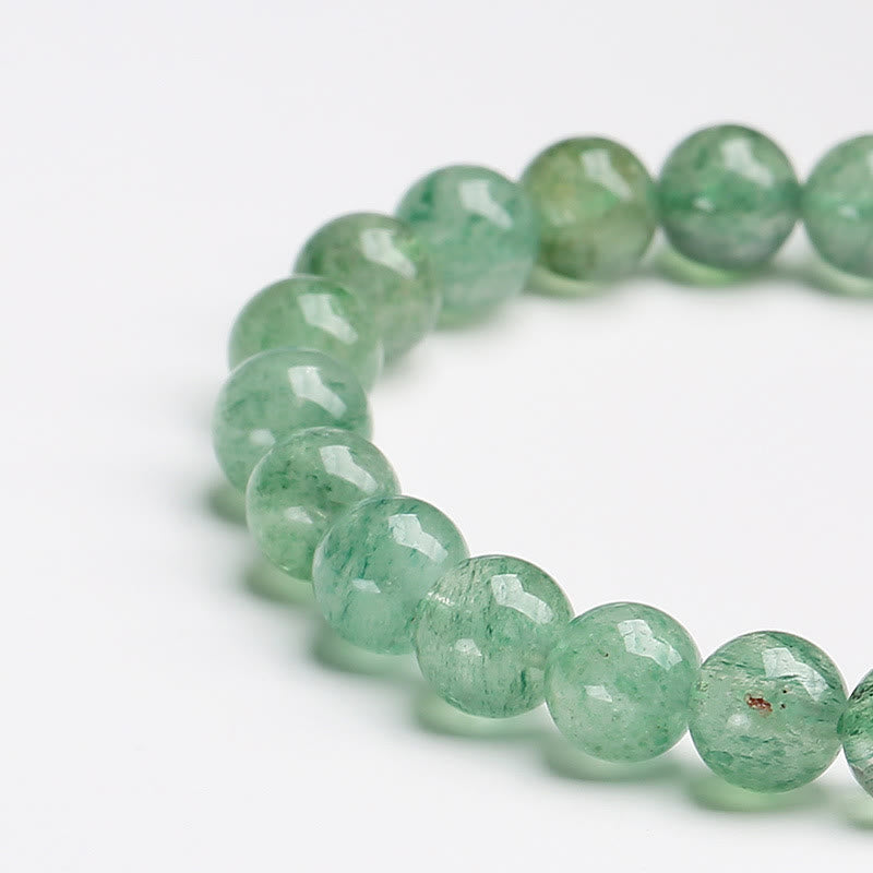 7.5mm Green Strawberry Quartz Soothing Beaded Bracelet