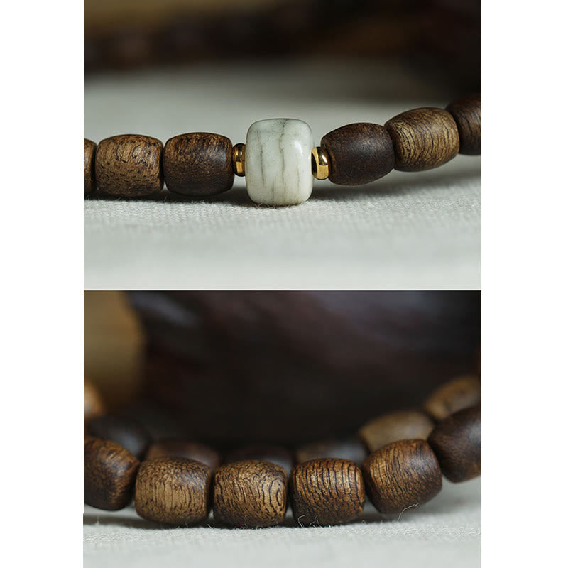 15cm Agarwood 999 Gold Double Wrap Spiritual Bracelet