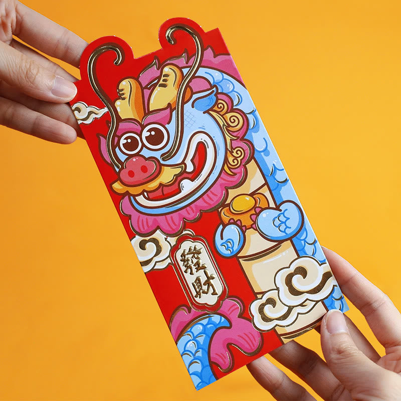 6Pcs Chinese Red Envelope Year of the Dragon 2024